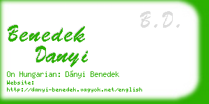 benedek danyi business card